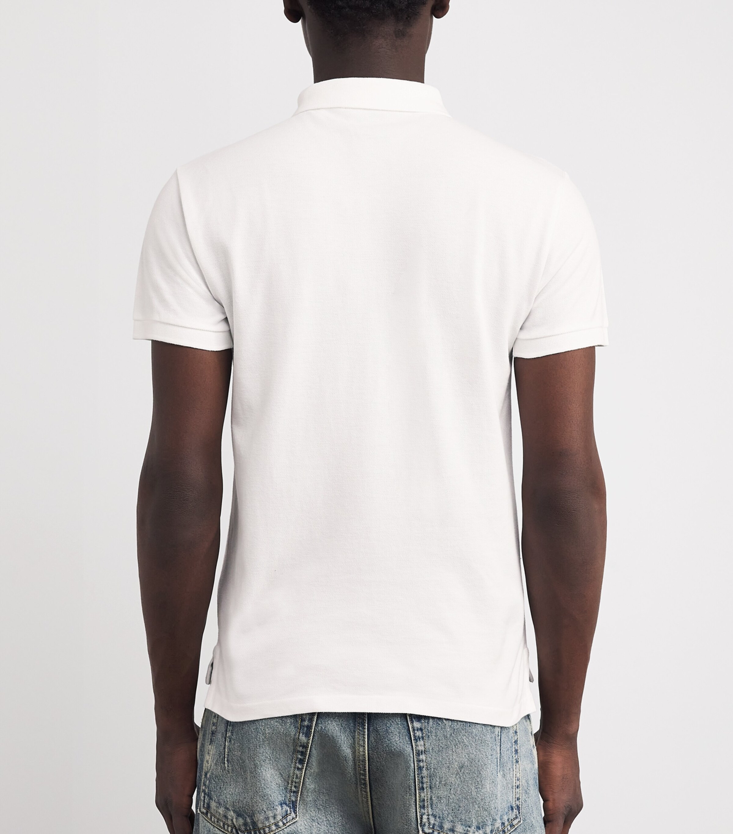 Polo Ralph Lauren Mens Cotton Mesh Slim-Fit Polo Shirt White Image 4