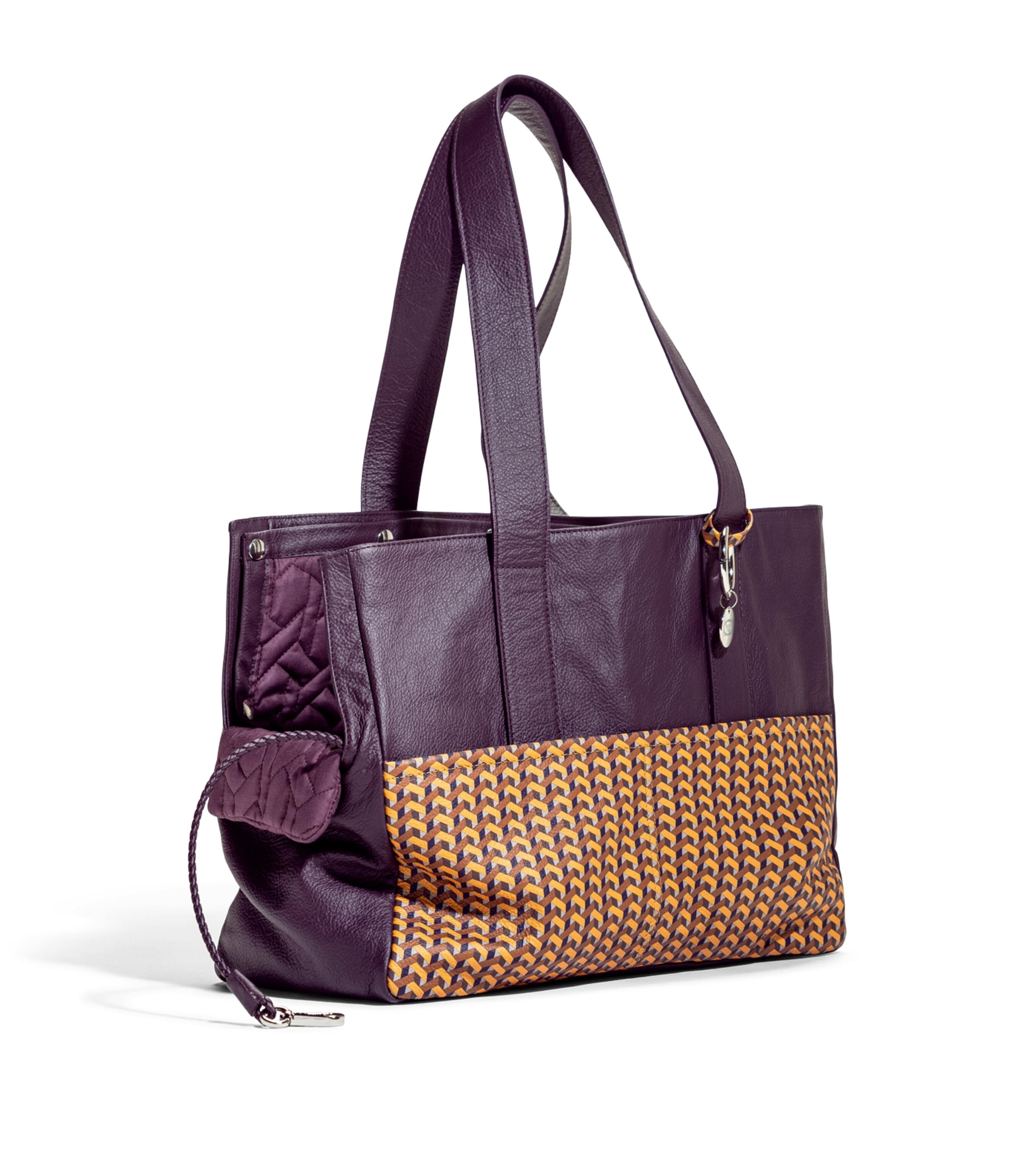 Poltrona Frau Leather Dog Carrier Ecru/purple Image 1