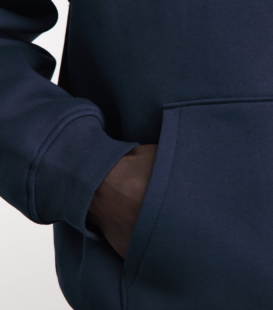 Skims Mens Fleece Lounge Relaxed Zip-Up Hoodie Navy Image 3