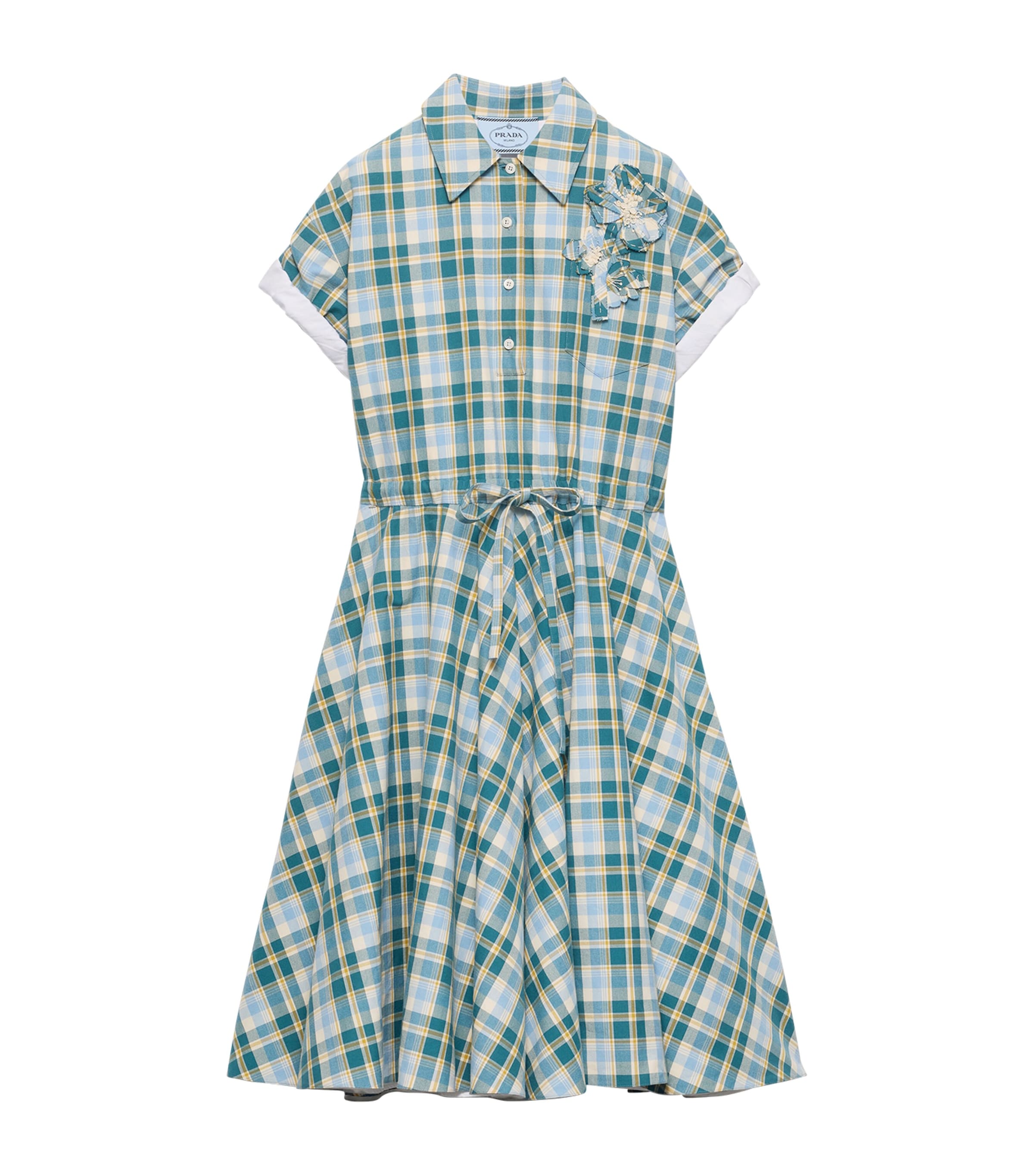 Prada Womens Cotton Check Shirt Dress Image 1