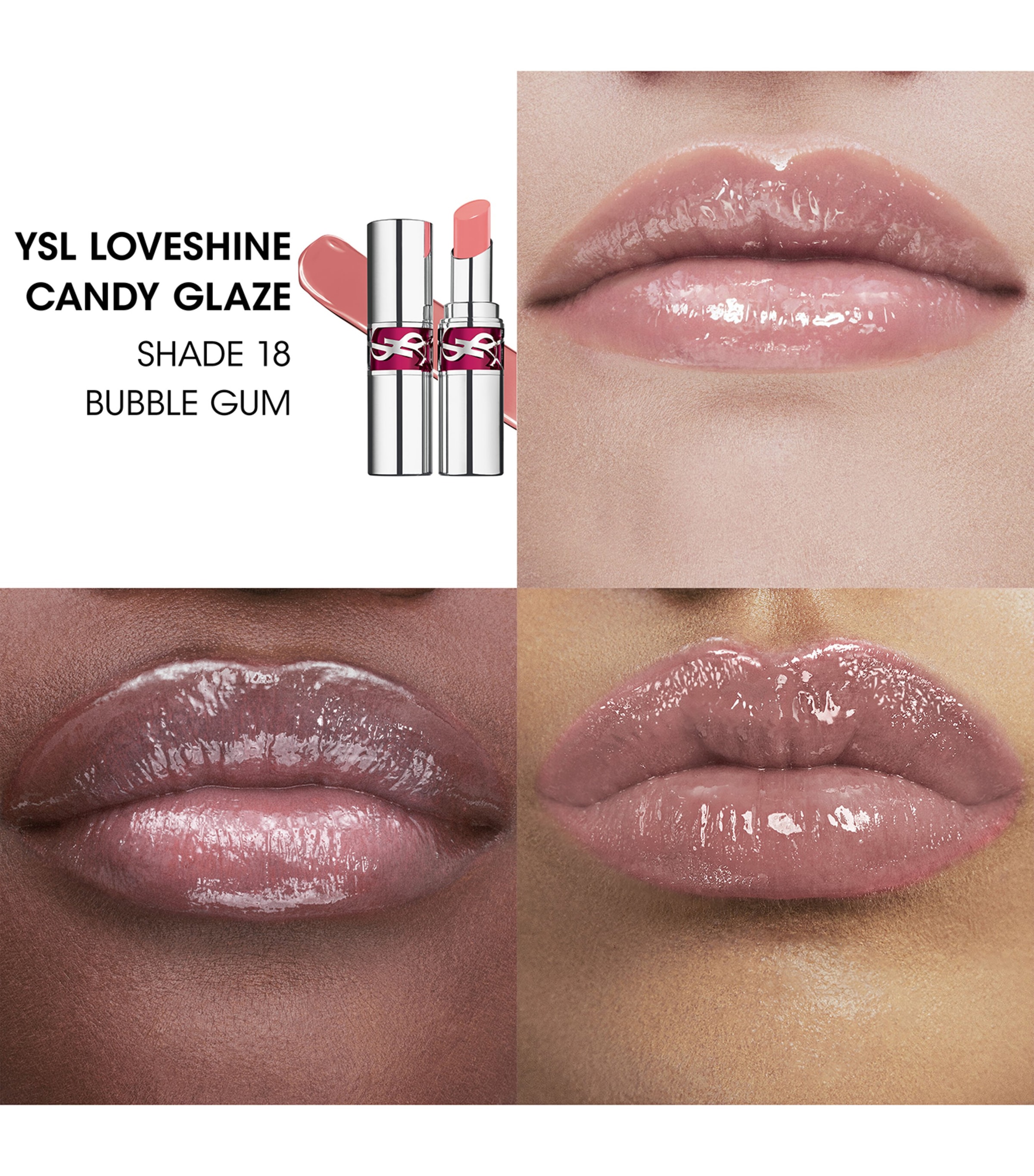 YSL Candy Glaze Lip Gloss Bubble Gum Image 3