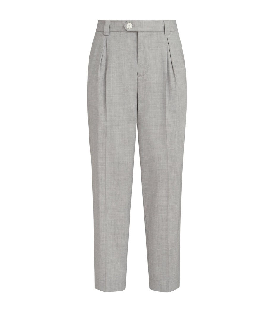 Brunello Cucinelli Mens Virgin Wool Pleated Trousers Image 1