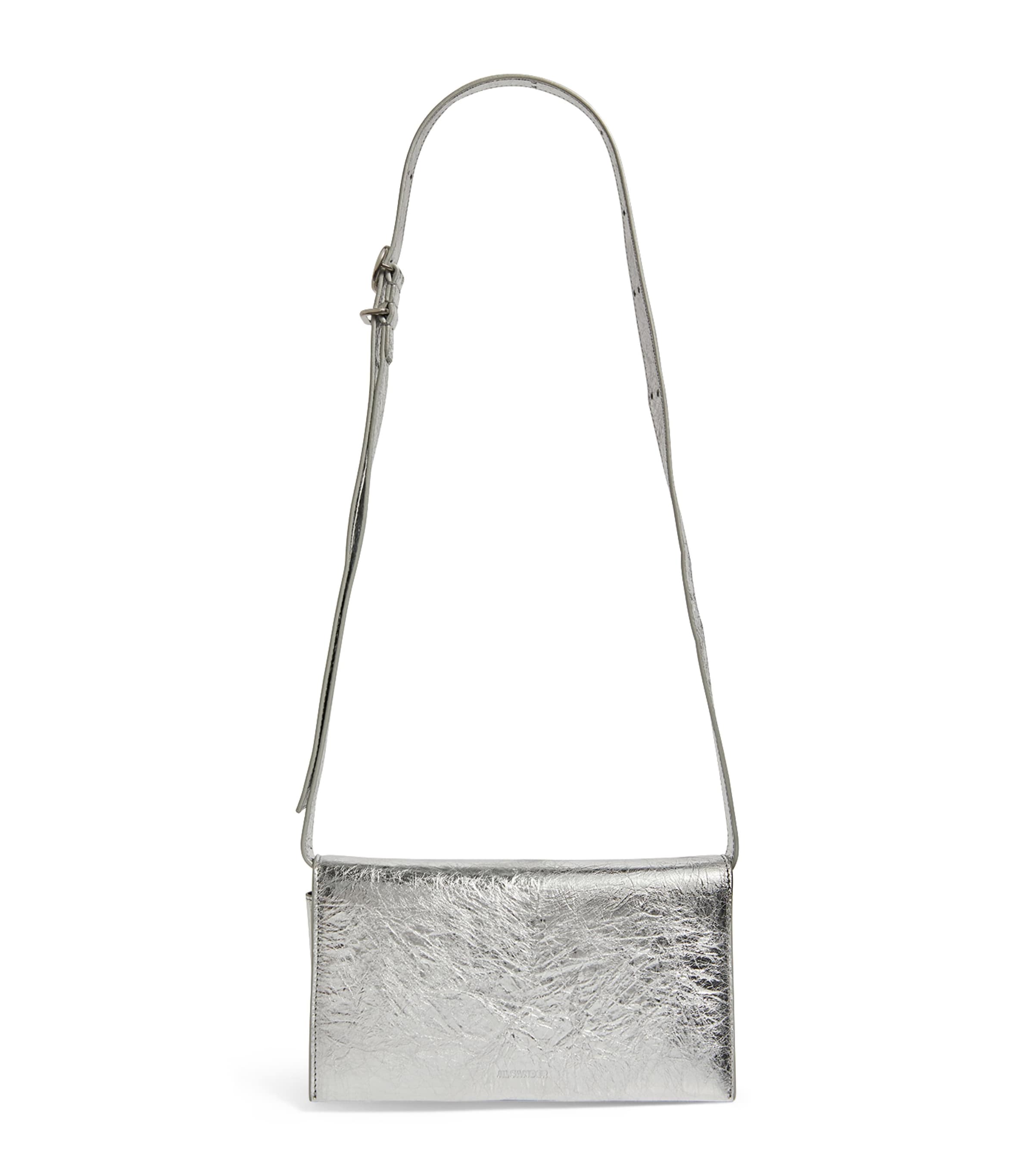 JIL SANDER LEATHER METALLIC ALL-DAY CROSS-BODY BAG 