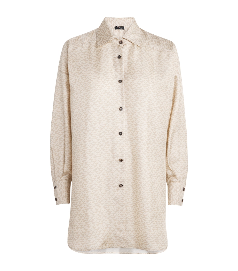 Silk Printed Oversized Shirt CREAM WHITE/BEIGE Image 1