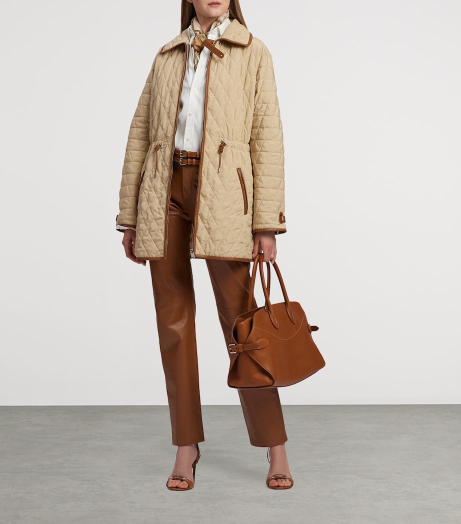 Quilted Drawcord-Waist Jacket LIGHT TAN Image 10