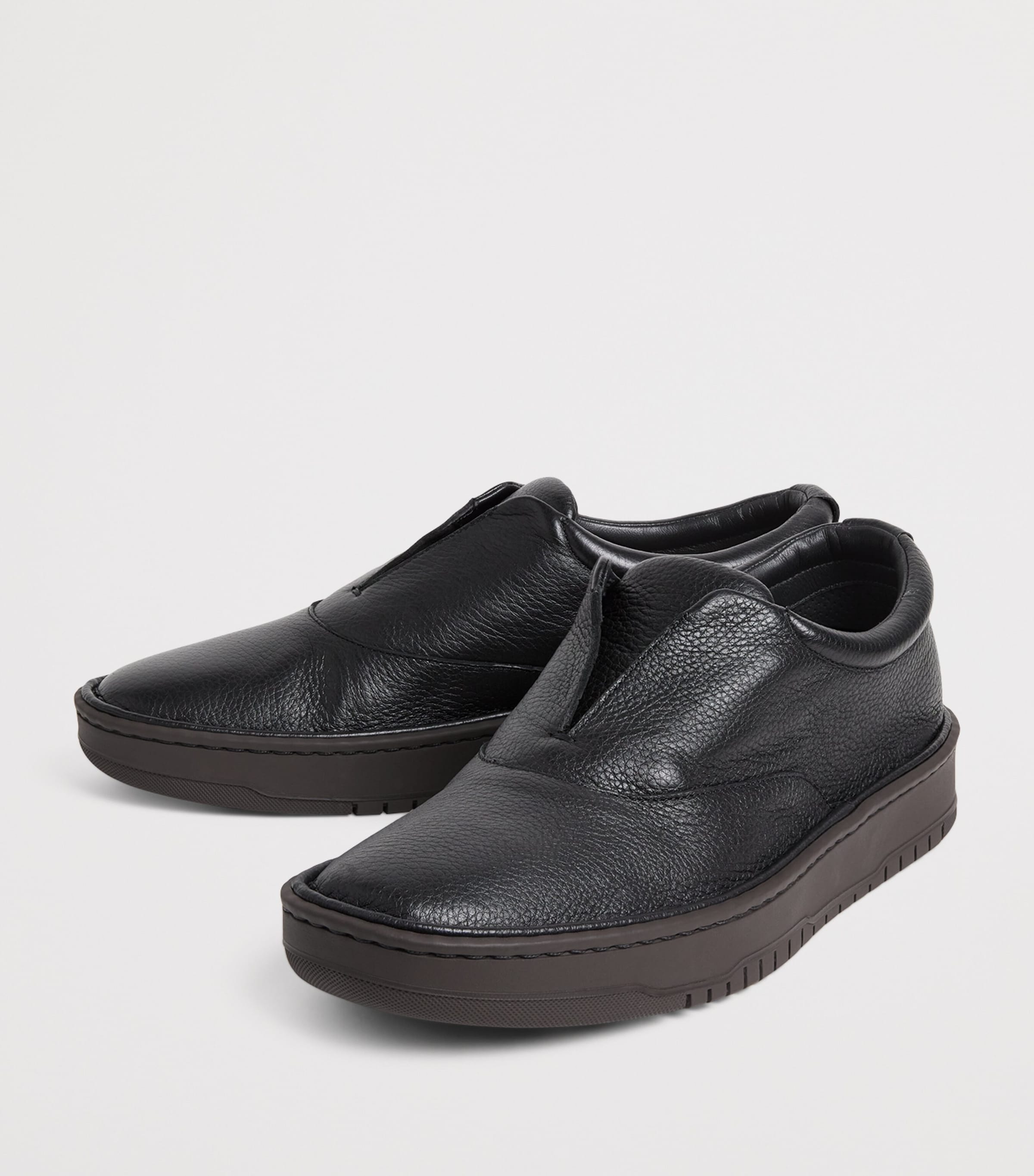 Giorgio Armani Black Deerskin Slippers | Harrods US