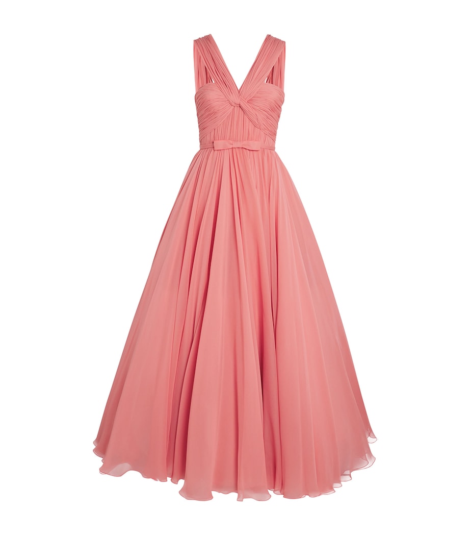 Silk Tulle Midi Dress 6701 CORAL Image 1