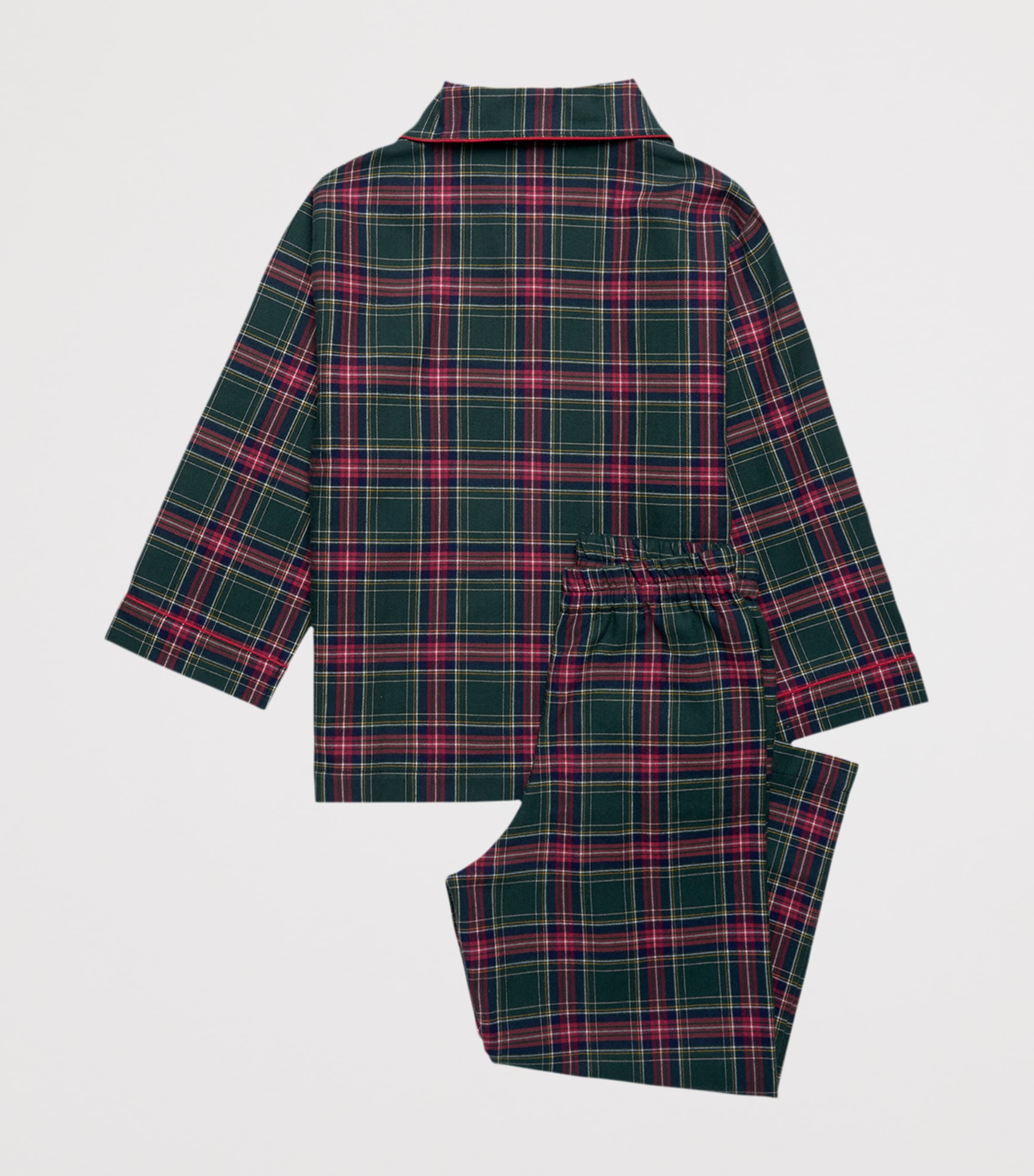 Cotton Trumpet Guardsman Pyjama Set (12-18 Months) GREEN TARTAN Image 2