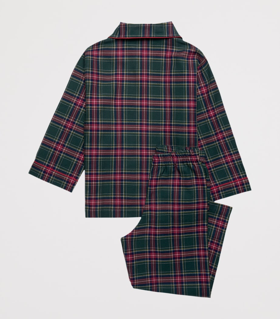 Cotton Trumpet Guardsman Pyjama Set (2-5 Years) GREEN TARTAN Image 2