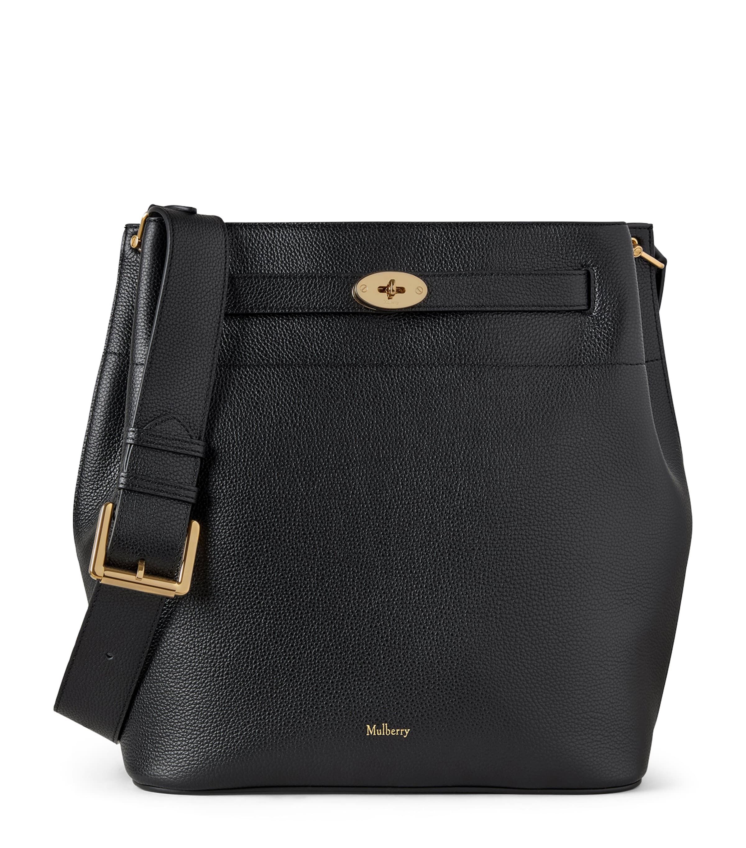 Mulberry Large Leather Islington Bucket Bag In Black