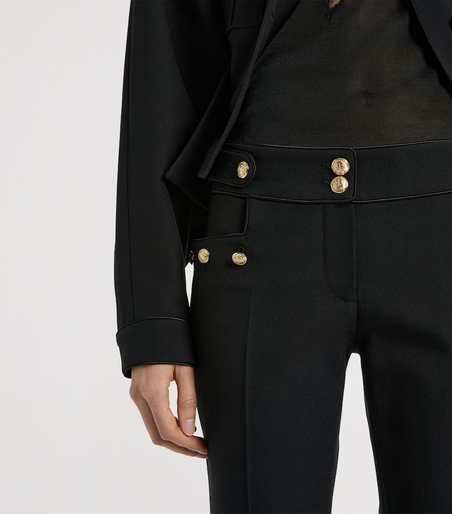Balmain Womens Wool Gabardine Trousers Noir Image 6