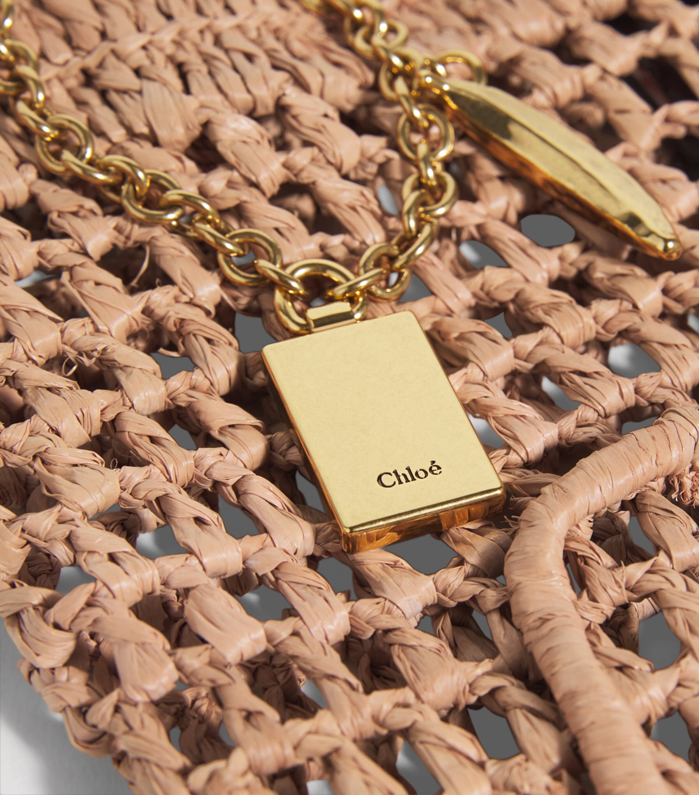 Chloé Beige Small Raffia Summer Banana Tote Bag | Harrods US