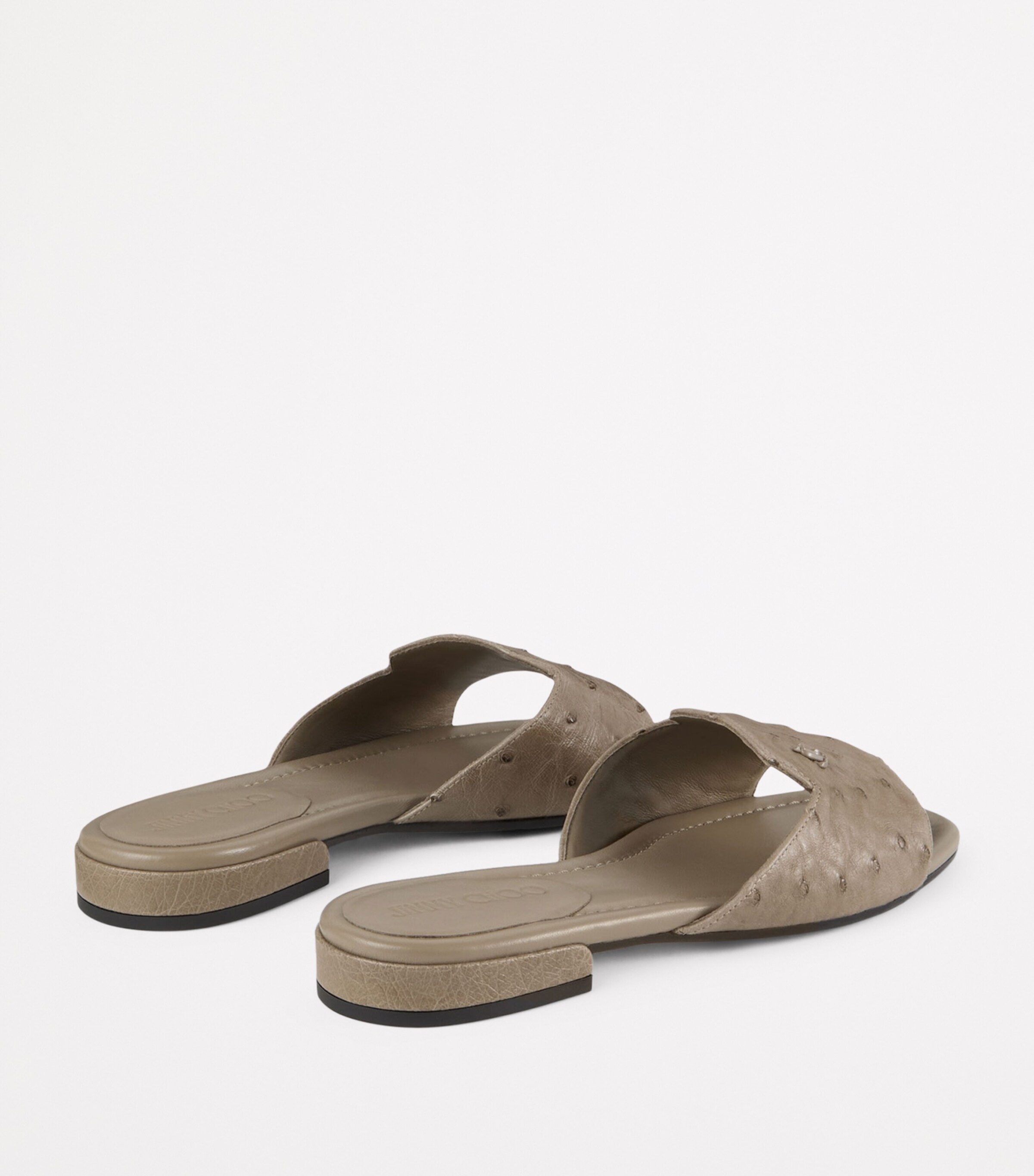 Ostrich Leather Dina Sandals TAUPE Image 4