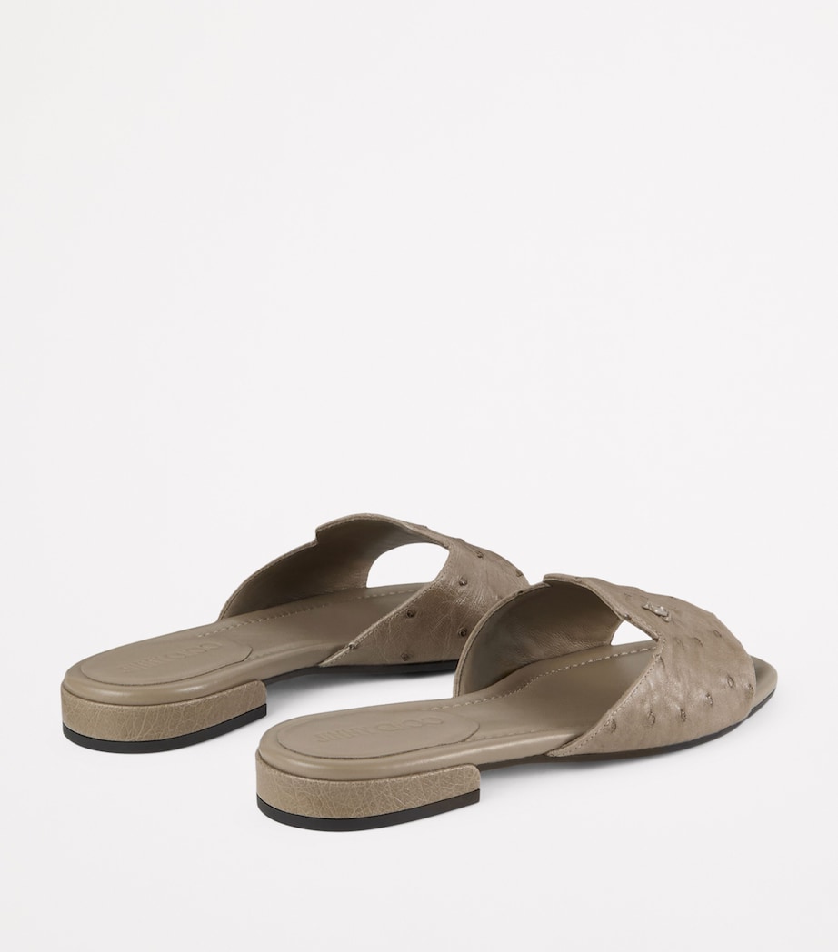 Ostrich Leather Dina Sandals TAUPE Image 4