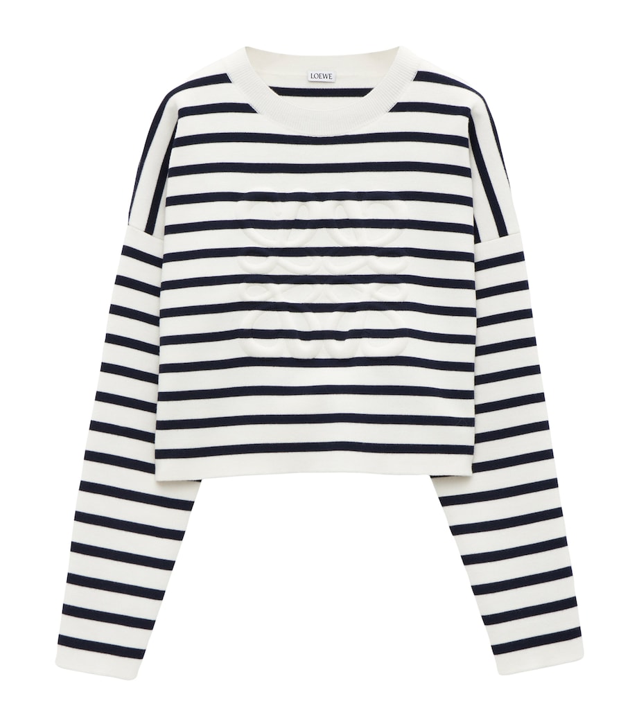 Wool-Blend Anagram Sweater OFF-WHITE/NAVY Image 1