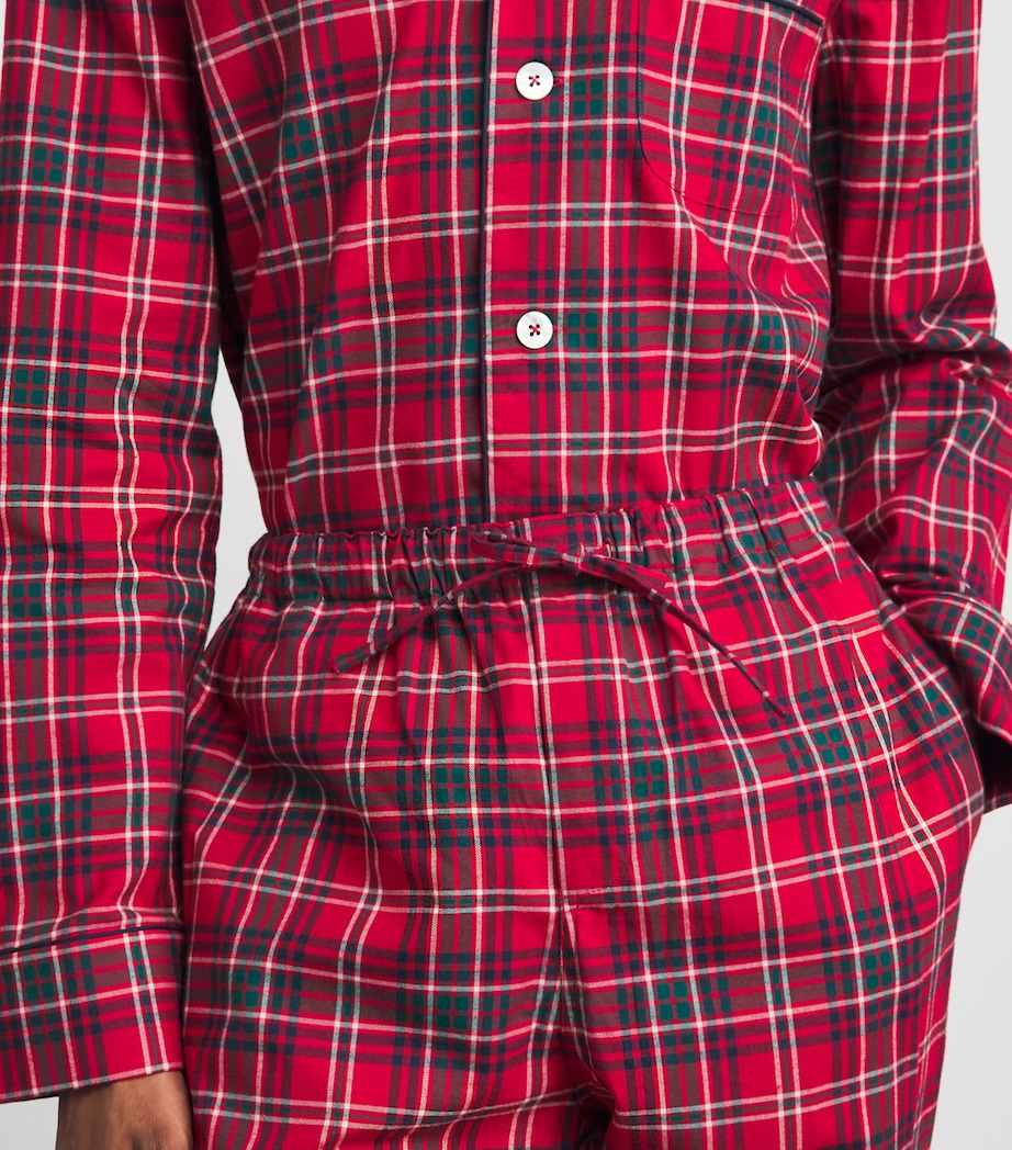 Harrods Mens Cotton Tartan Pyjama Set Red Image 3