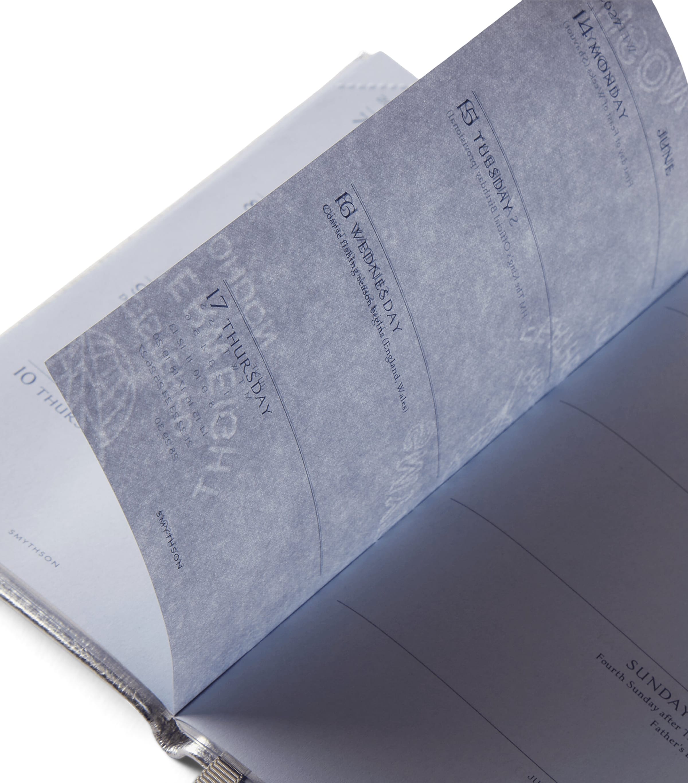 Smythson Leather Panama Weekly Diary 2027 Silver Image 3