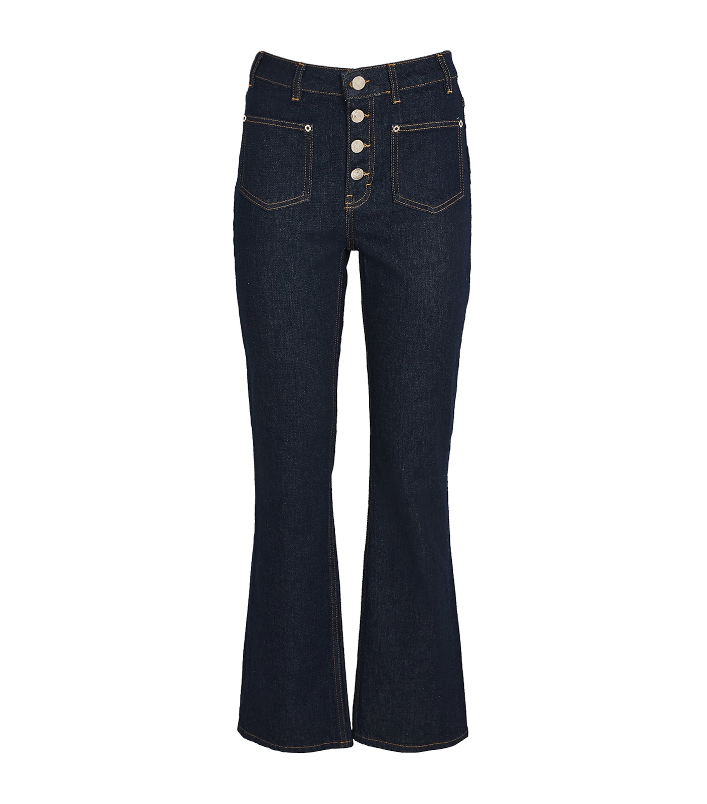Maje Womens Patch-Pockets Straight-Leg Jeans Dark Blue Image 1