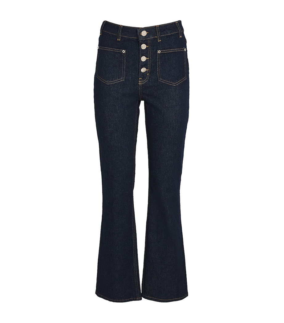 Maje Womens Patch-Pockets Straight-Leg Jeans Dark Blue Image 1