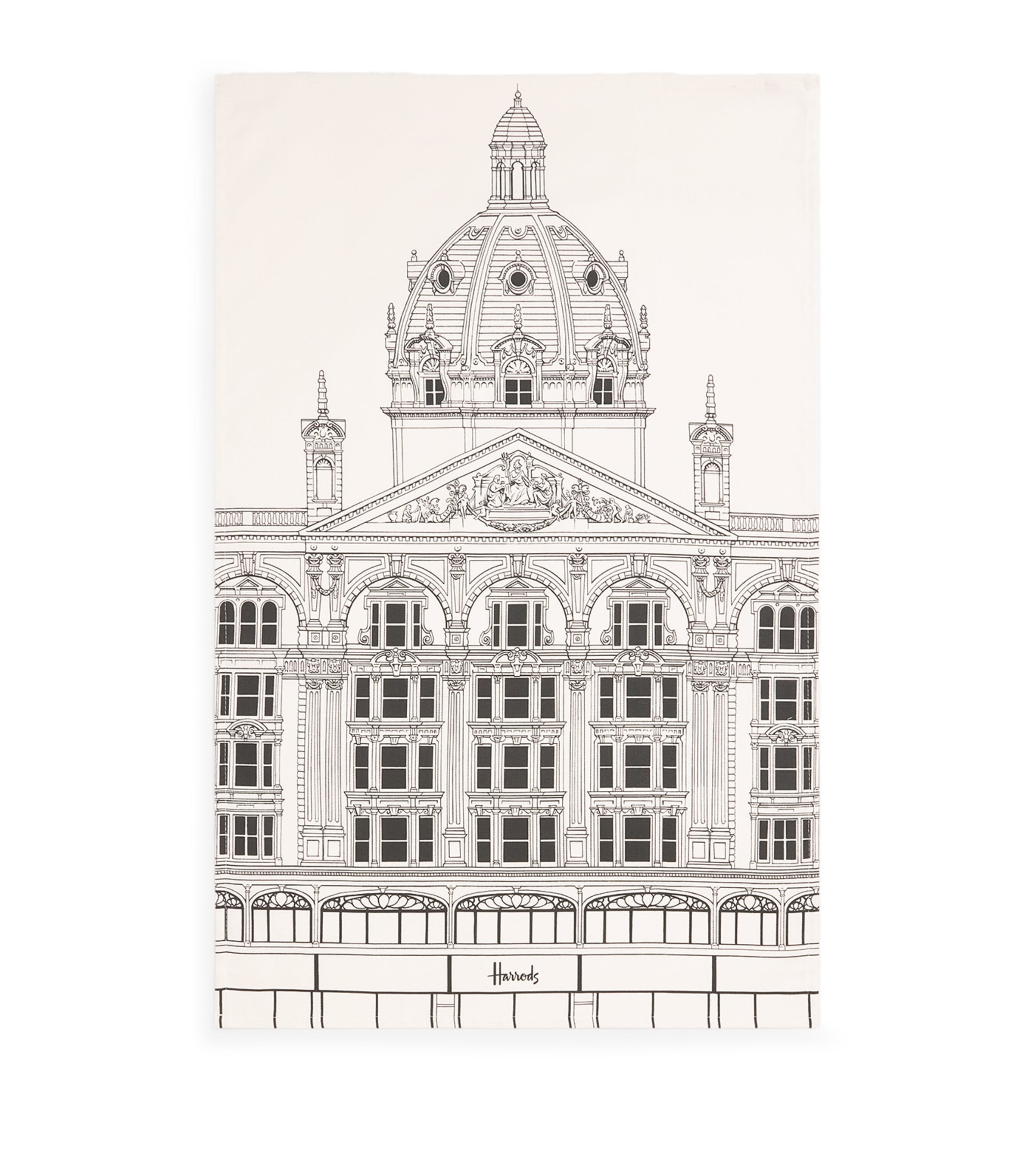 Harrods Set of 2 Cotton Logo Tea Towels White Image 1