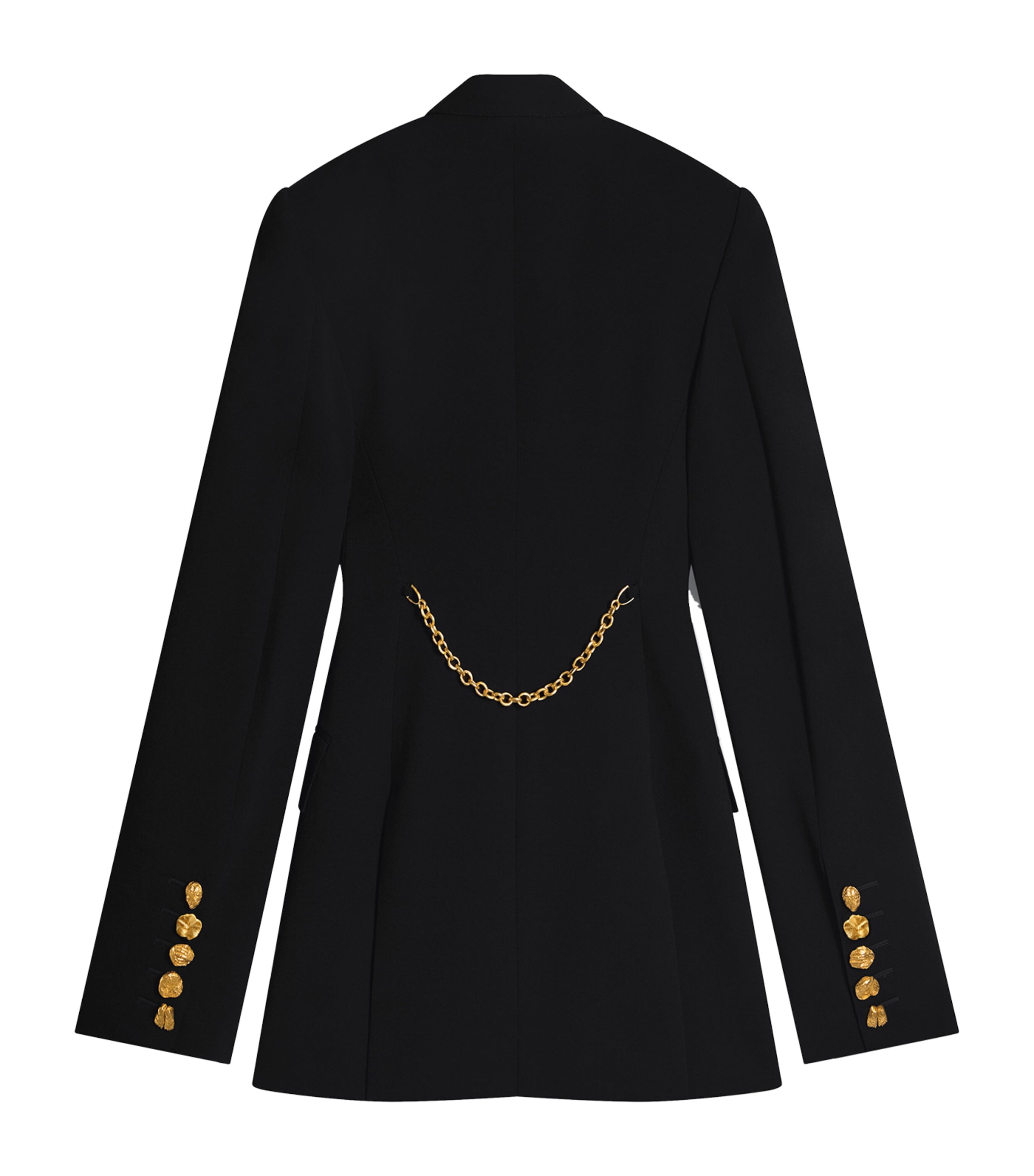 Schiaparelli Womens Wool-Blend Bijoux Chain Blazer Nude Image 5