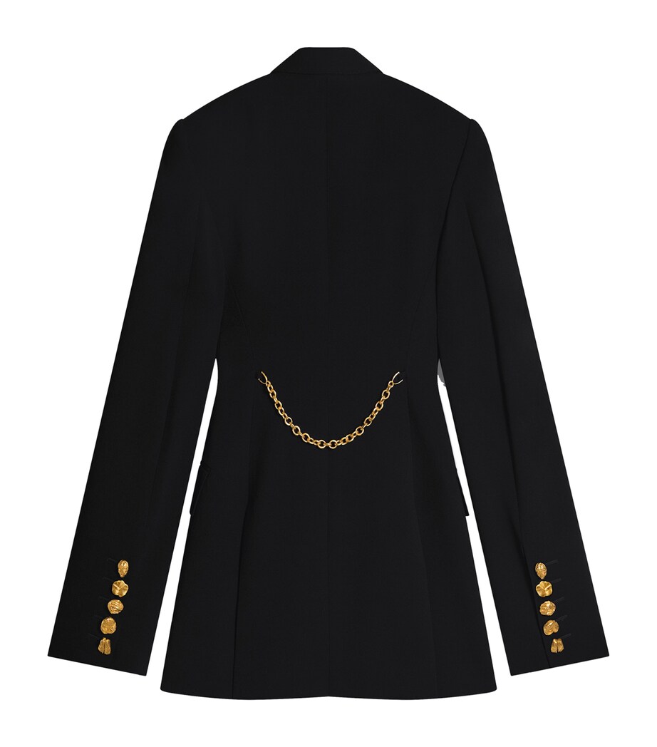 Schiaparelli Womens Wool-Blend Bijoux Chain Blazer Nude Image 5