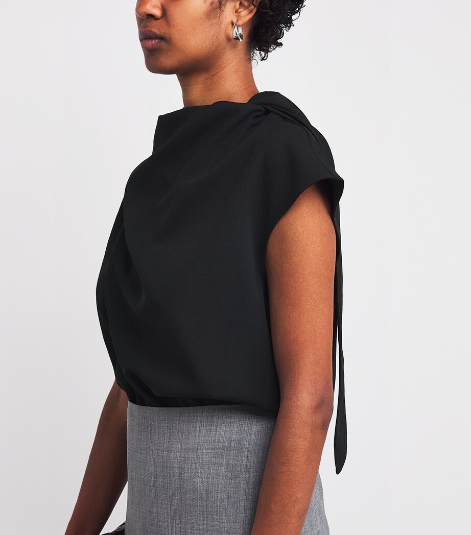 Wool Draped Top 0999 BLACK Image 6