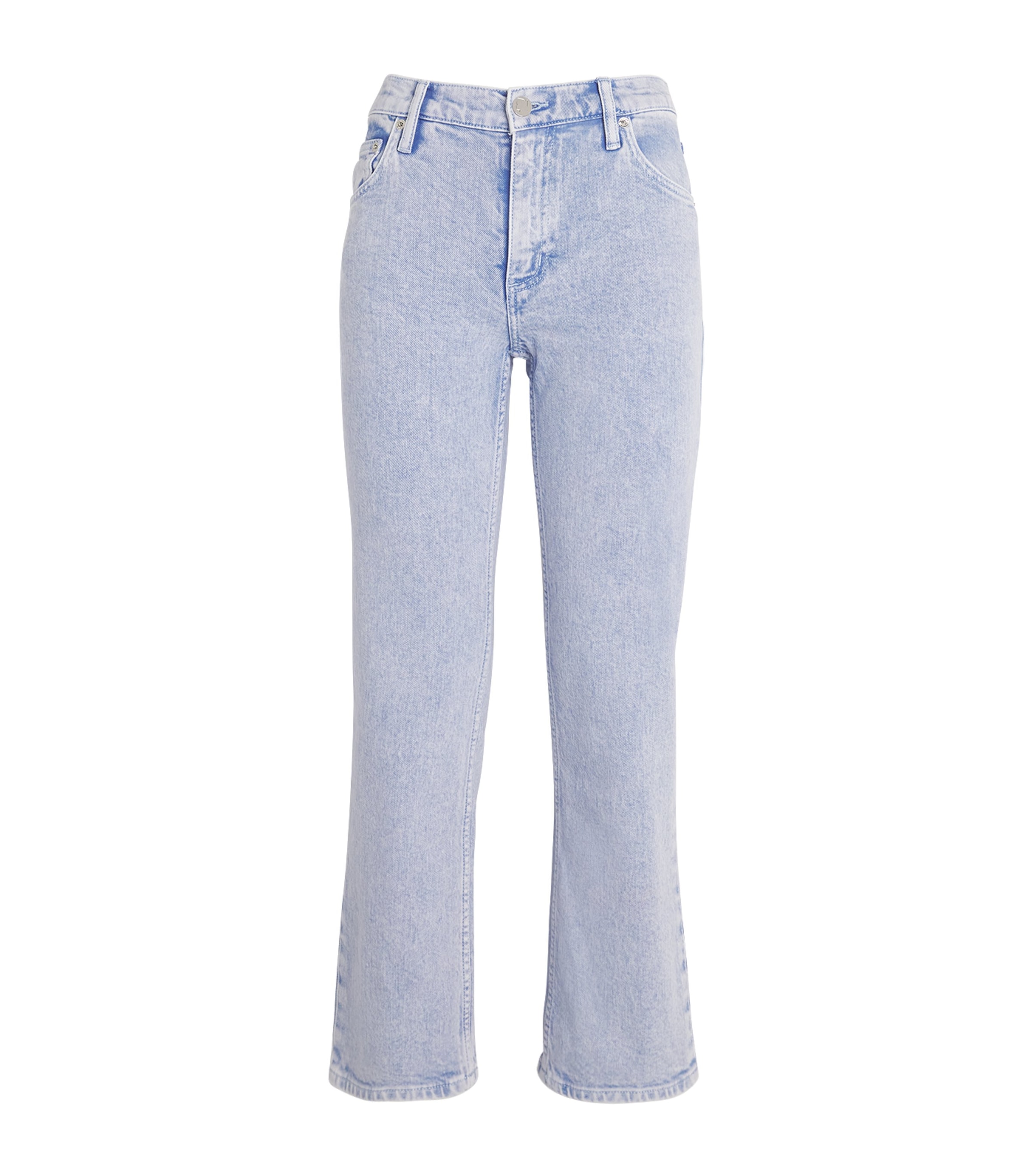 Shop Tory Burch Cropped Kick Flared Jeans In Blue