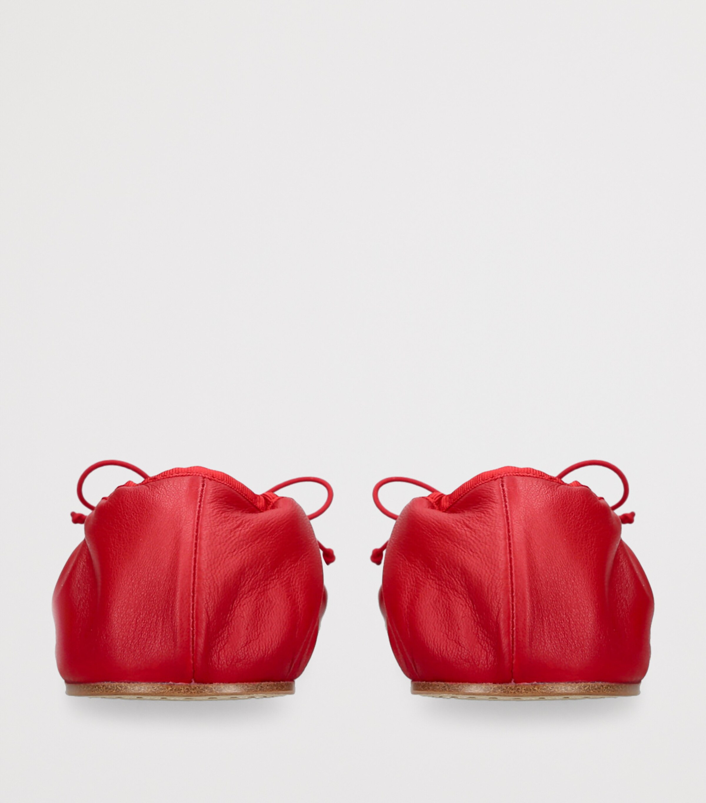 The Row Nappa Leather Round Ballet Flats Red Image 2