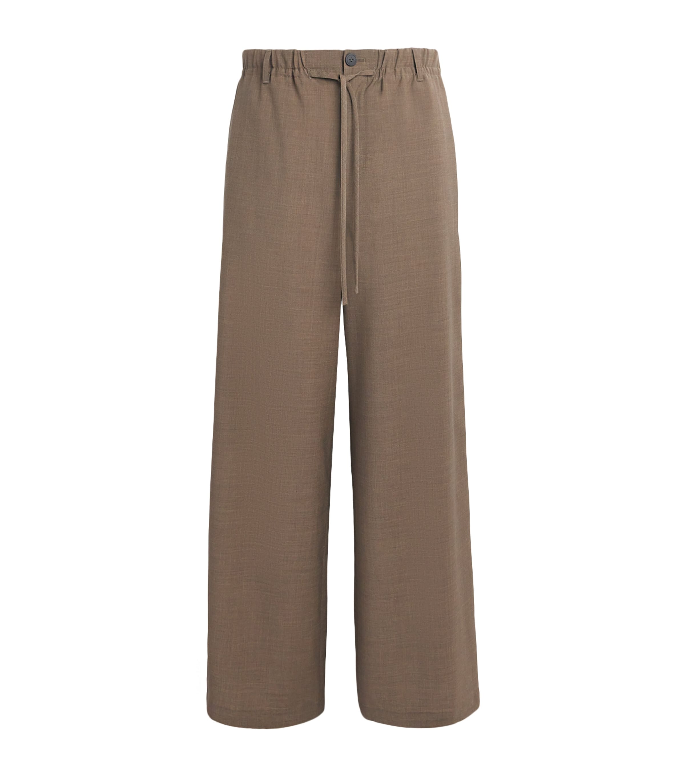 Le 17 Septembre Mens Drawstring Wide-Leg Trousers Brown Image 1