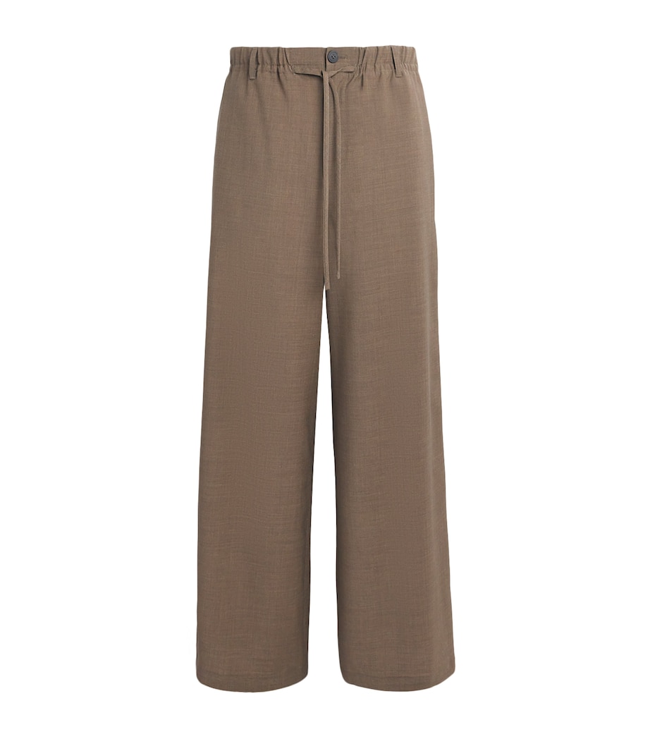 Le 17 Septembre Mens Drawstring Wide-Leg Trousers Brown Image 1