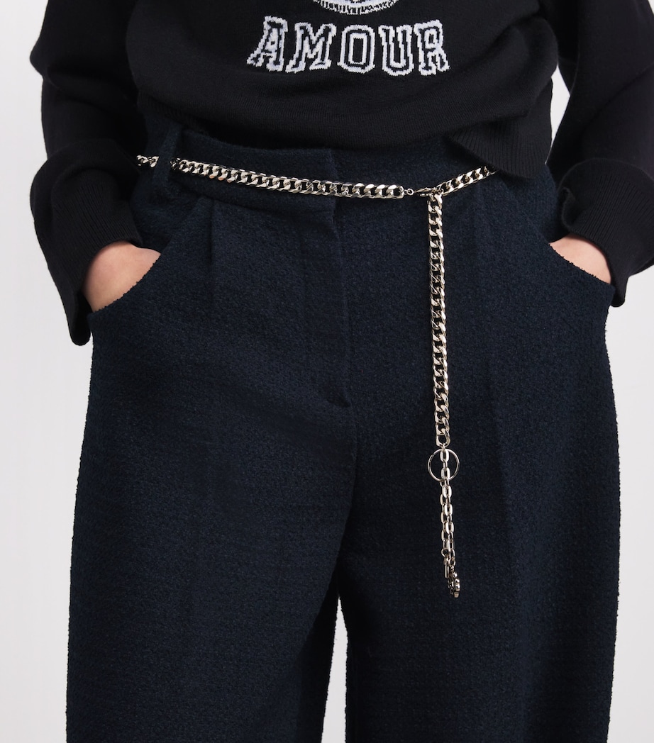 Bouclé Chain Trousers NAVY Image 6