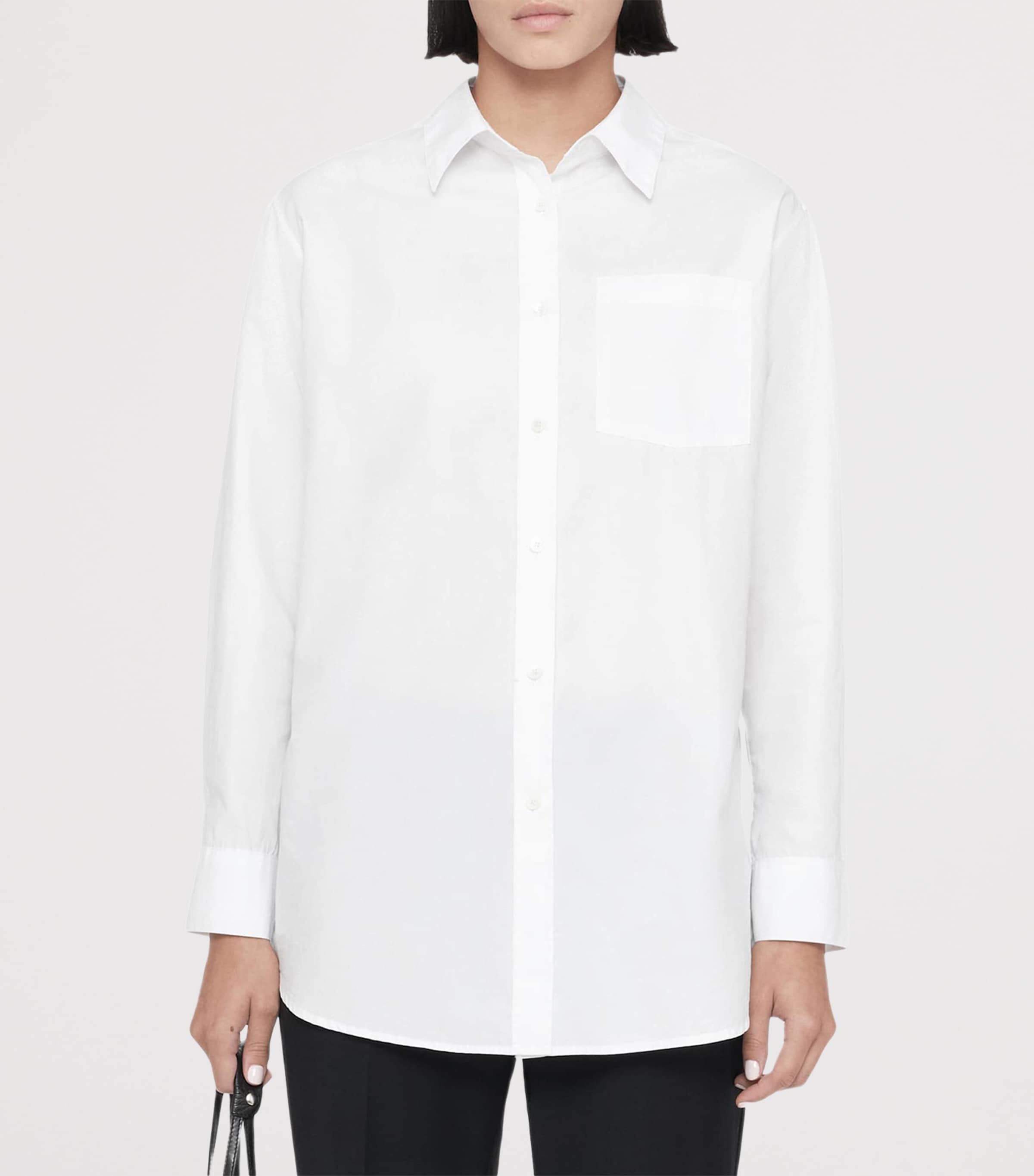 AllSaints Womens Organic Cotton Oversized Kaia Shirt White Image 3