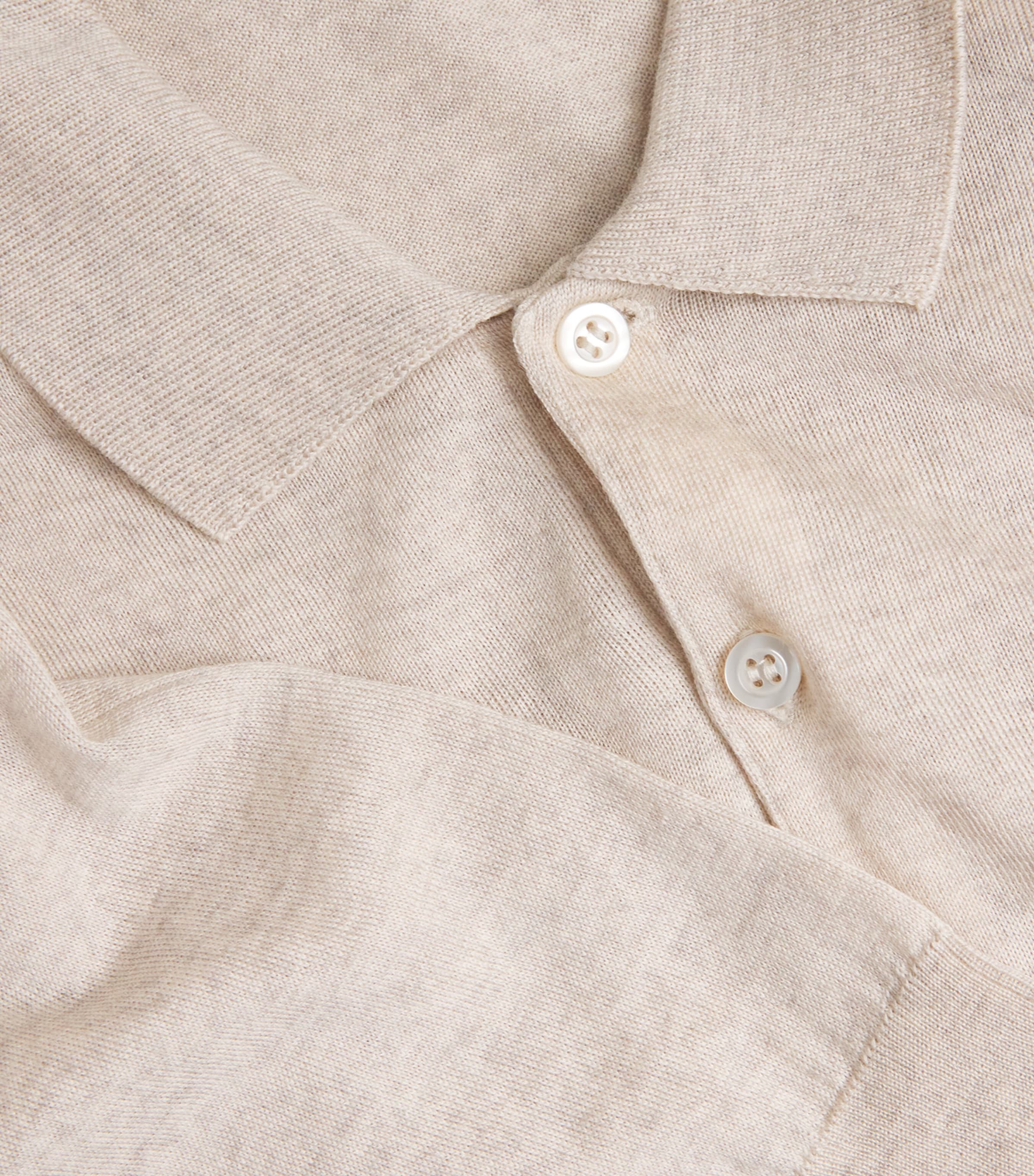 Merino Wool Belper Polo Shirt GREY FLEECE Image 5