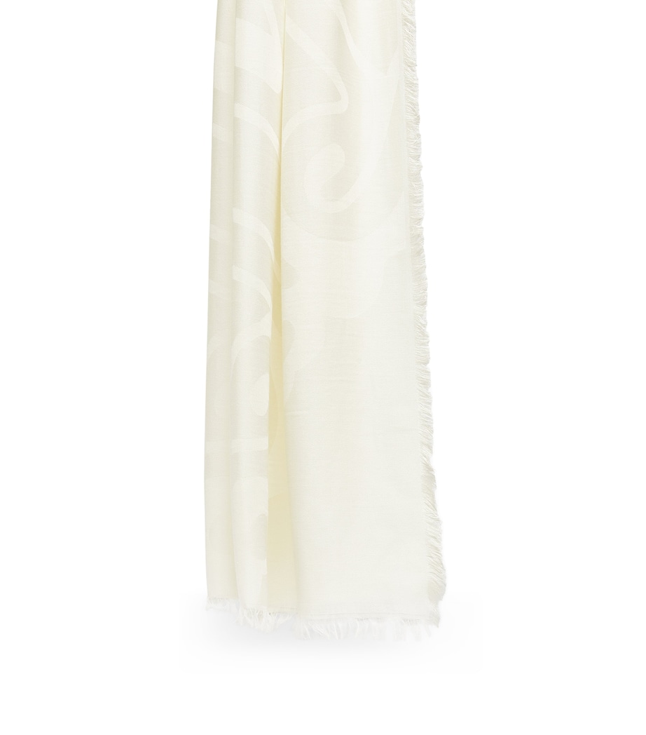 Silk-Cotton Stole Scarf OPTICAL WHITE Image 1