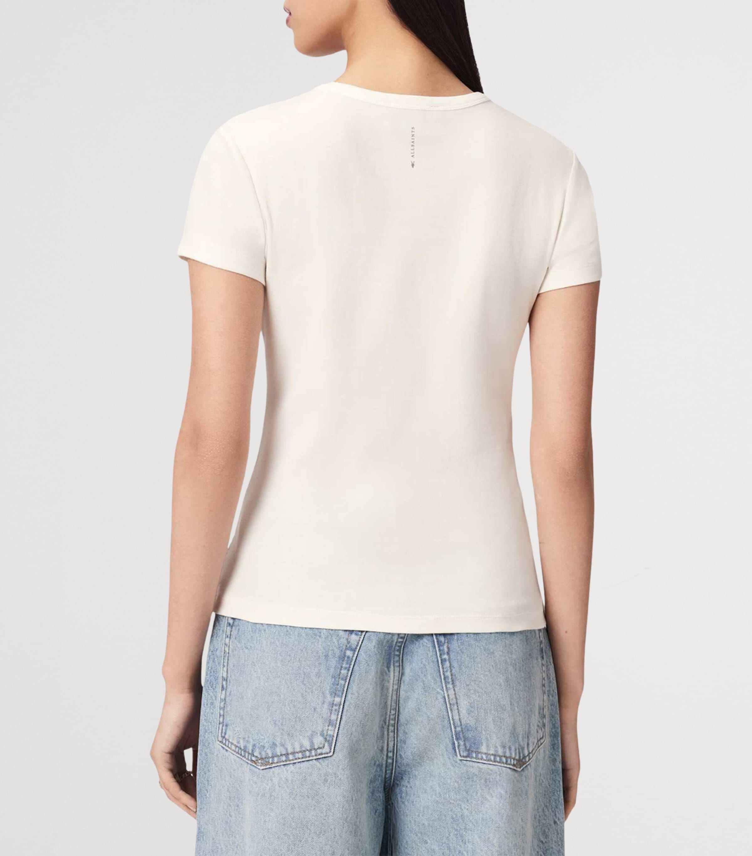 AllSaints Womens Organic Cotton Troppo Stevie T-Shirt Chalk White Image 4