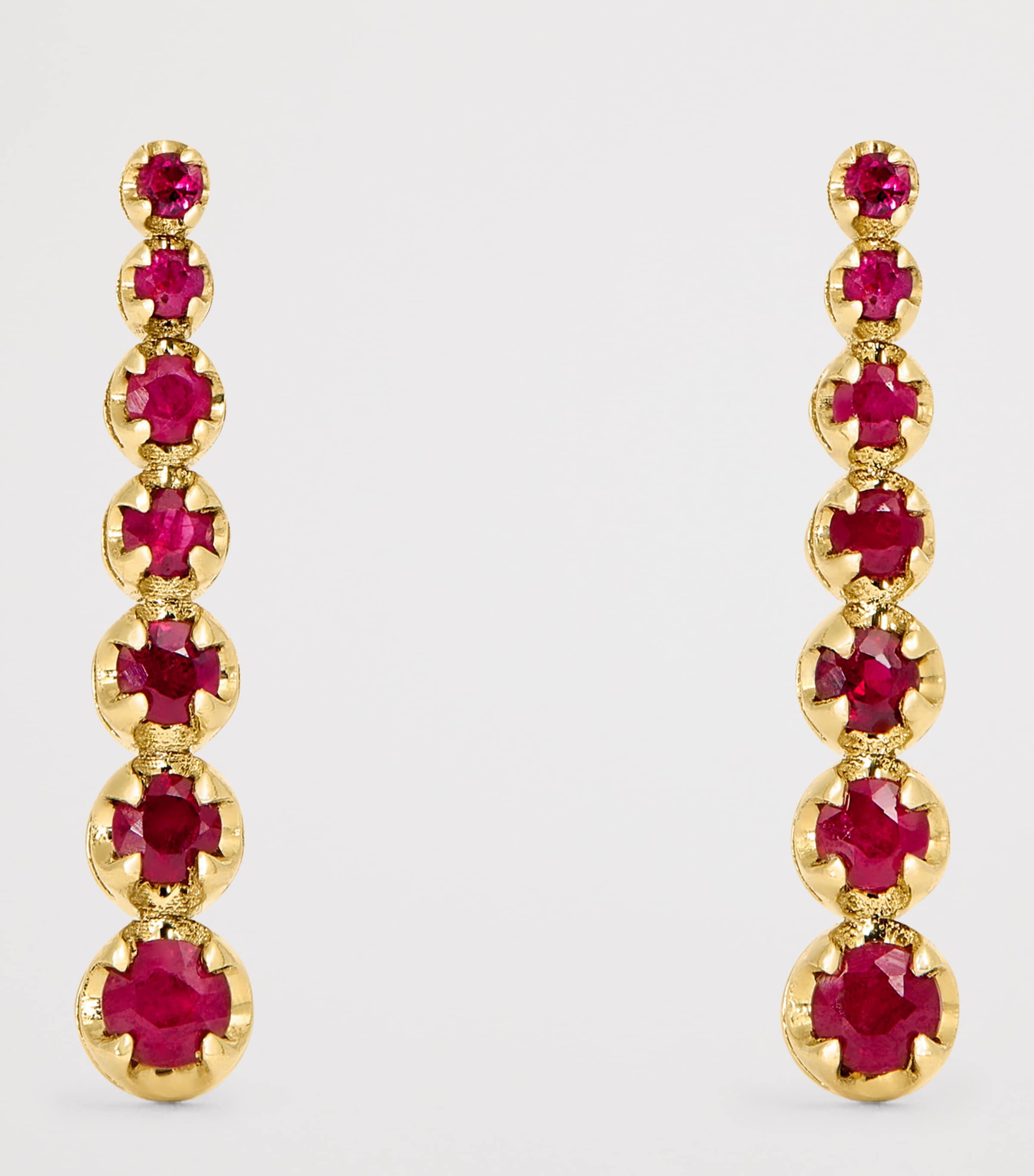 Yellow Gold and Ruby Edith Drop Earrings  YELLOW GOLD Image 3
