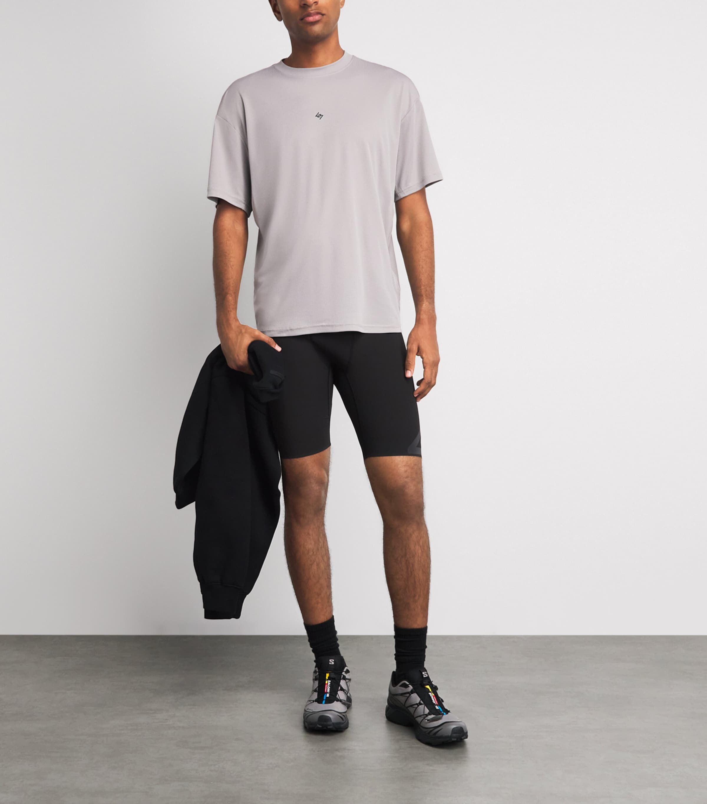 Represent 247 Mens 247 Ghost Half Tight Shorts Jet Black Image 2