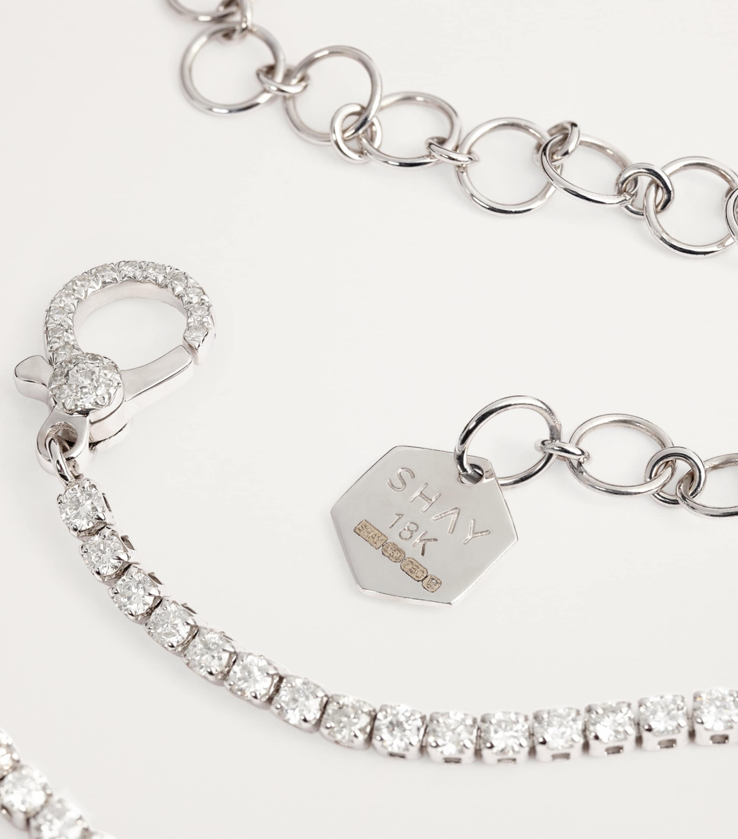SHAY White Gold and Diamond Singe Line Thread Choker White Gold Image 3