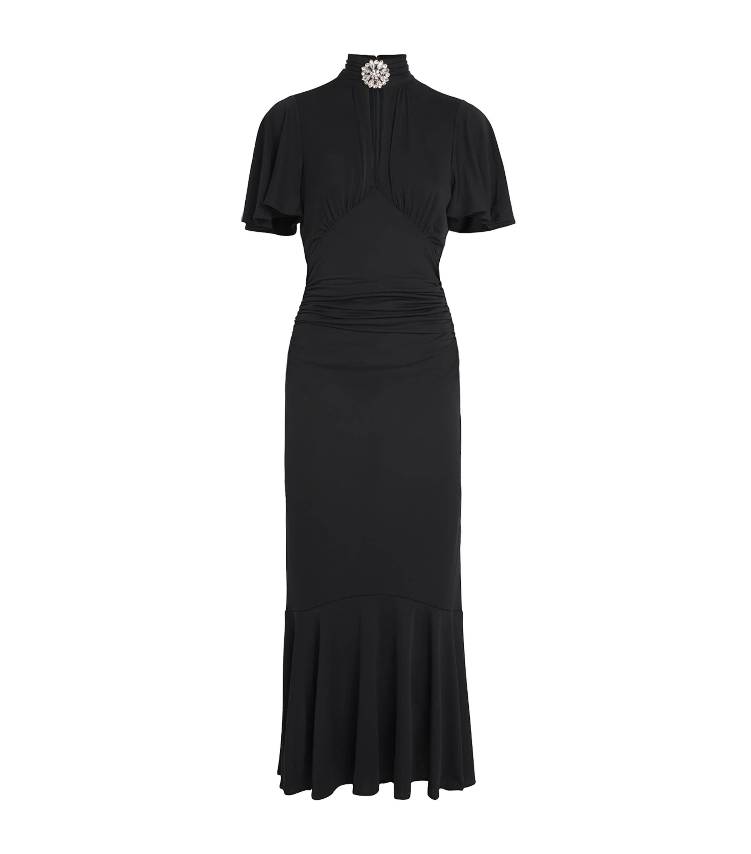 Cinq A Sept Womens Jersey Rosita Midi Dress Black Image 1