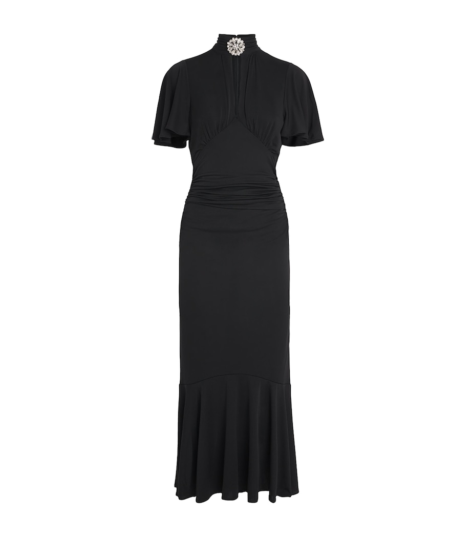 Cinq A Sept Womens Jersey Rosita Midi Dress Black Image 1
