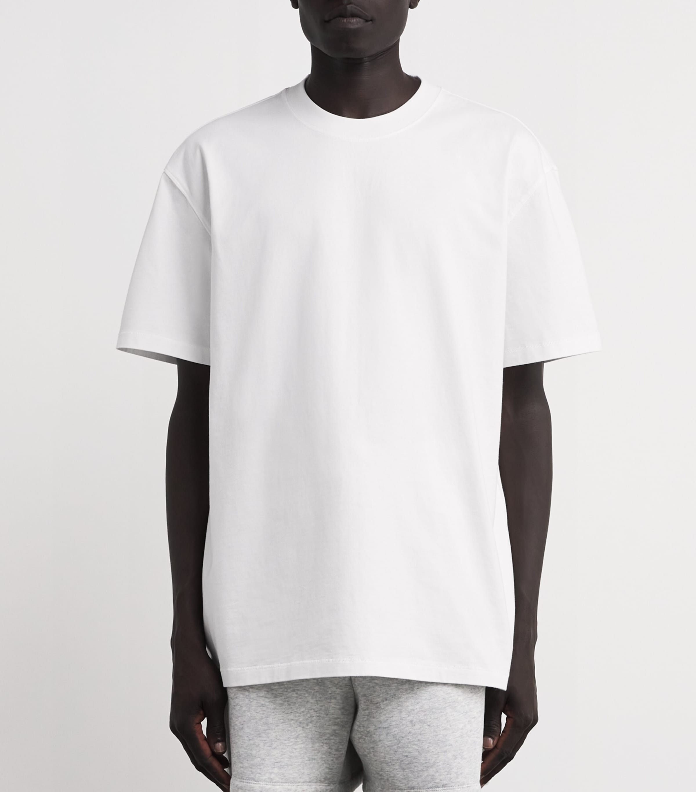Skims Mens Cotton Heavyweight T-Shirt Chalk Image 3