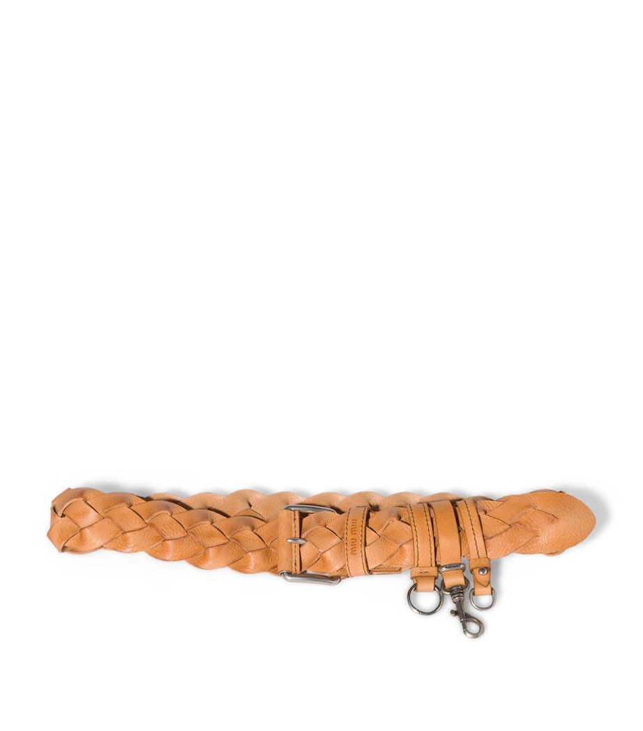 Miu Miu Calfskin Woven Belt Image 1