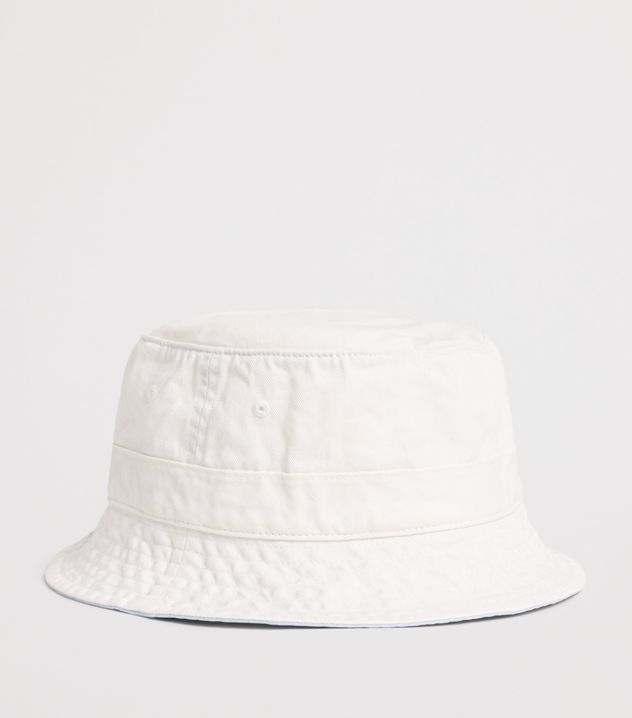 Polo Ralph Lauren Cotton Twill Polo Bear Bucket Hat Dckwsh Wht W/nprt Br Image 3