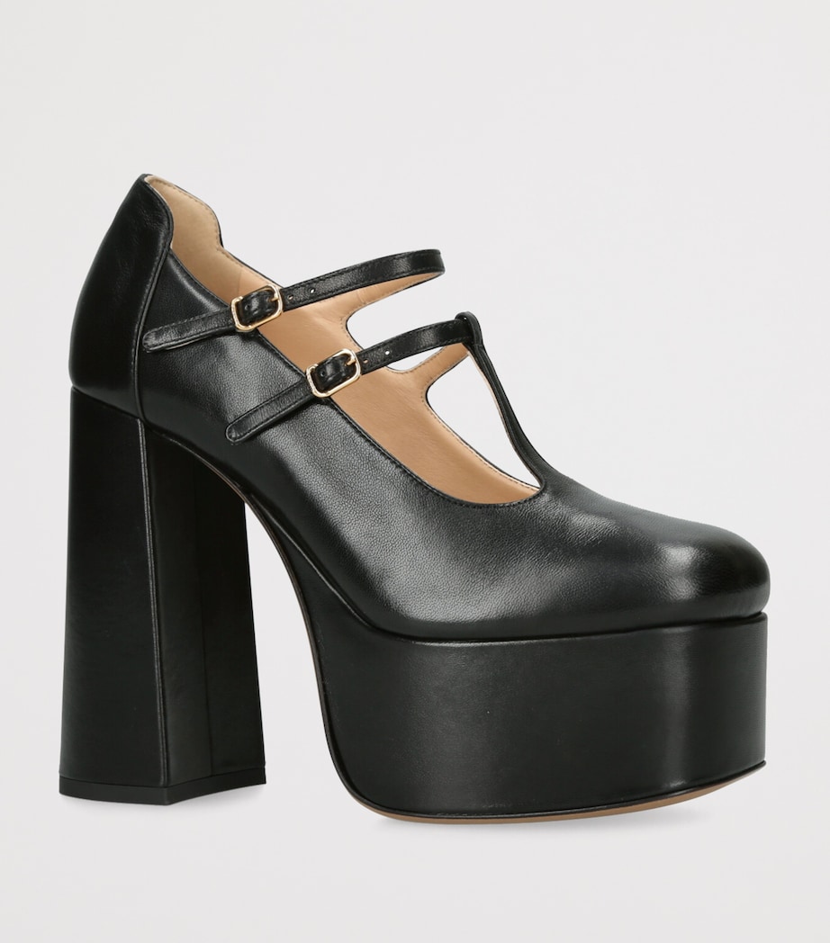 Leather Loti Platform Mary Janes 140 BLACK Image 3