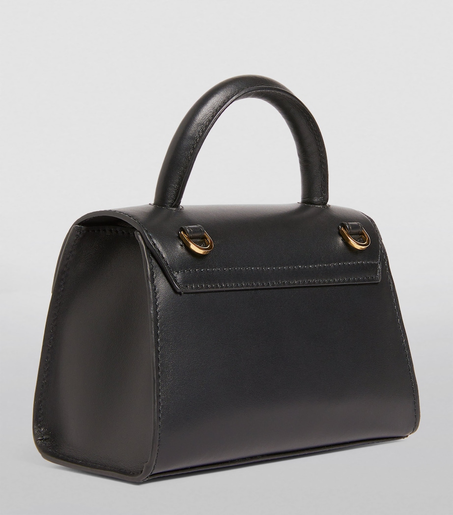 Demellier Nano Leather Montreal Top-Handle Bag Black Image 2
