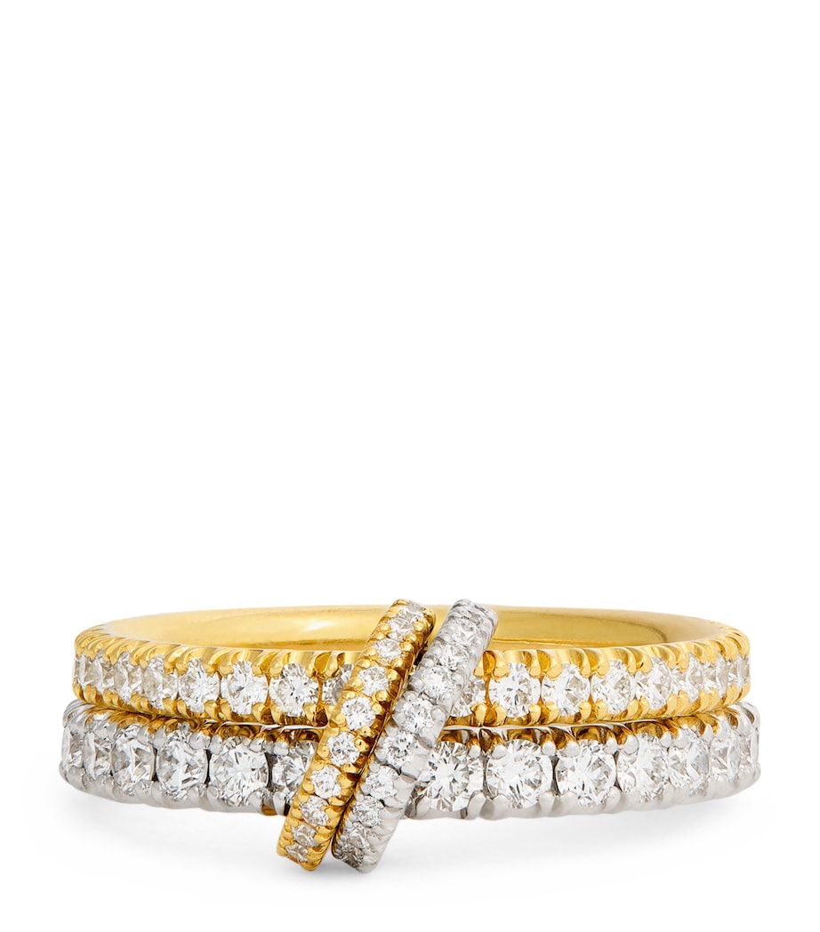 Yellow, White Gold and Diamond Cadence Ring YELLOW GOLD Image 1
