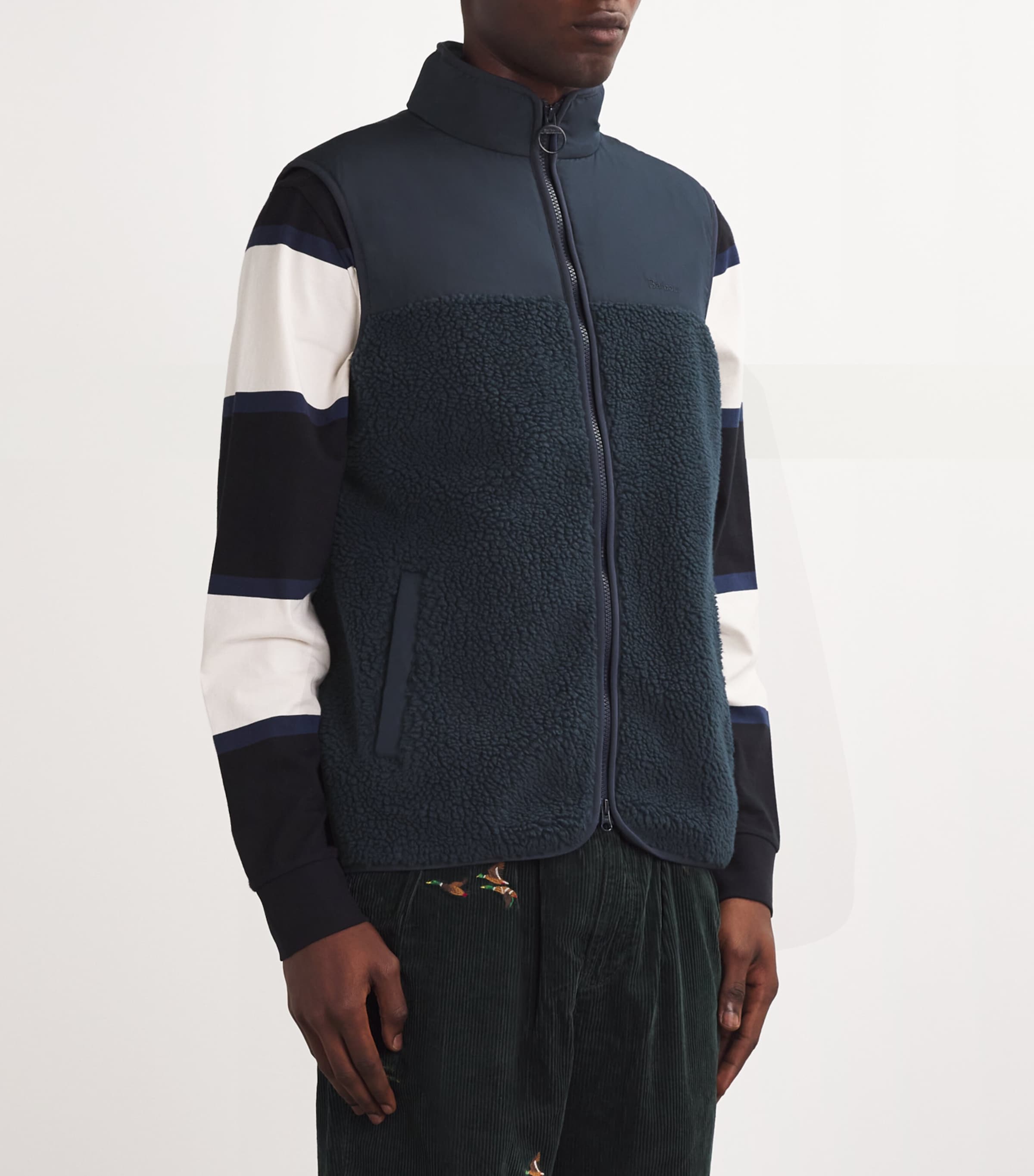 Barbour Mens Newlan Fleece Gilet Navy Image 3