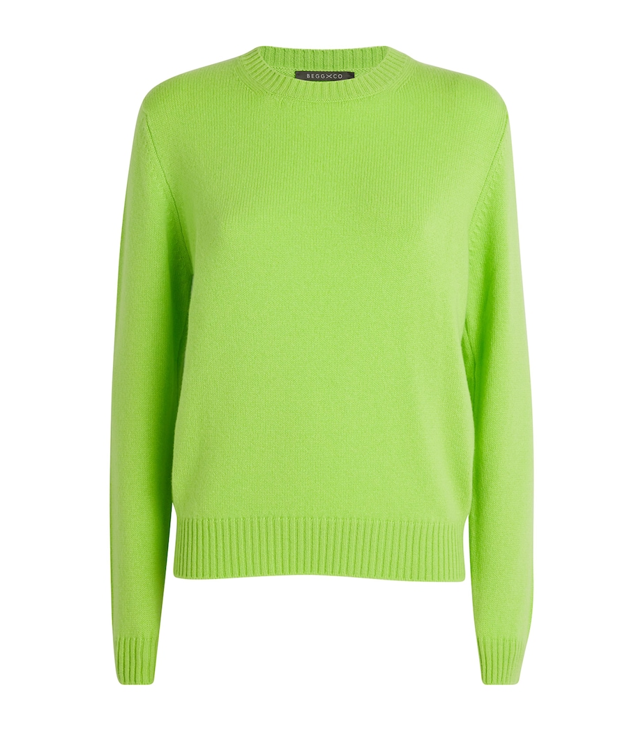 Begg x Co Womens Cashmere Crew-Neck Hepburn Sweater Pisco Sour Image 1