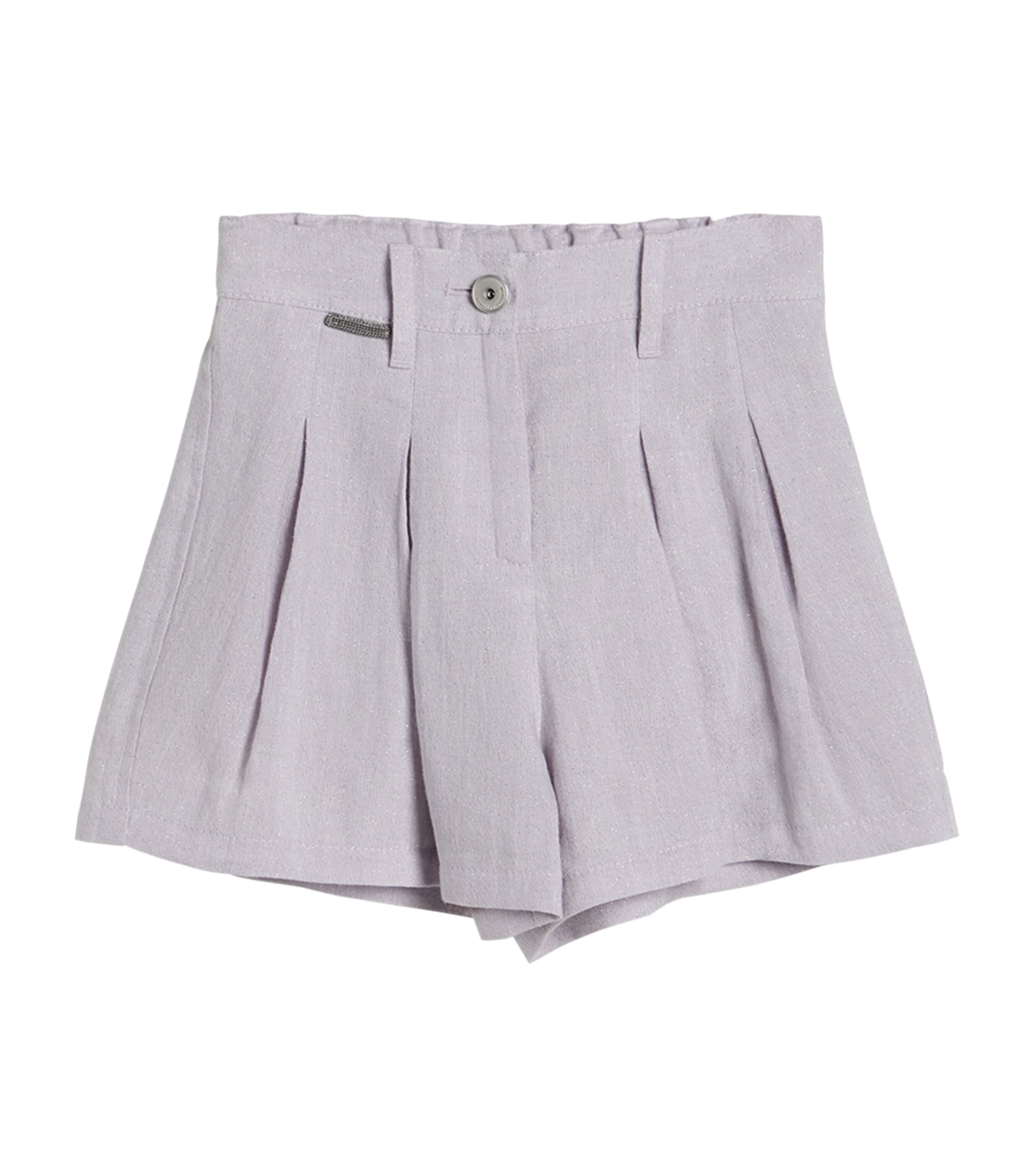 BRUNELLO CUCINELLI LINEN SPARKLING CANVAS SHORTS